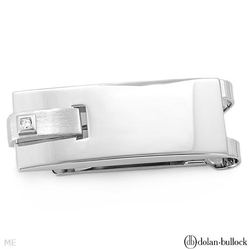 DOLAN BULLOCK- GENUINE DIAMOND SILVER MONEY CLIP